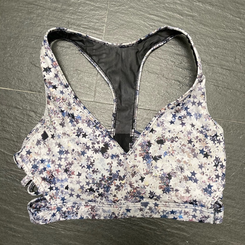 VS Sport Pink Strappy sports bra in star print